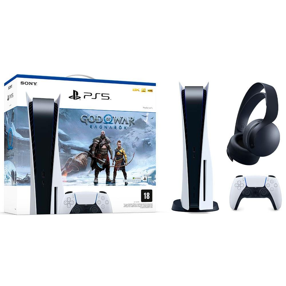 PlayStation 4 1TB 1 Controle Preto Sony - com God of War Ragnarok