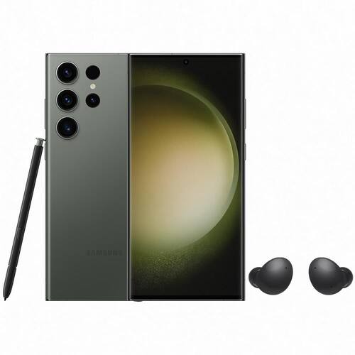 Smartphone Samsung Galaxy S23 Ultra 5G Verde 256GB, 12GB RAM, Snapdragon 8 Gen 2, Câmera Quádrupla Traseira + Fone de Ouvido TWS Galaxy Buds2 - Preto