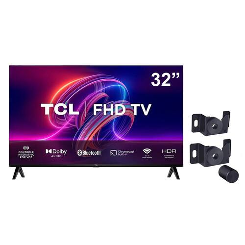 Smart TV LED 32" FHD TCL S5400AF Android TV, Controle Remoto com Comando de Voz, Google Assistente + Suporte Fixo Universal para TVs de 14" a 84"