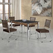Mesa de Jantar Aço Nobre Cláudia com Tampo Kanon e 4 Cadeiras