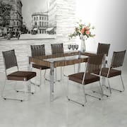 Mesa de Jantar Aço Nobre Claudia com Tampo Kanon e 6 Cadeiras