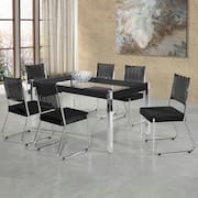 Mesa de Jantar Aço Nobre Claudia com Tampo Kanon e 6 Cadeiras