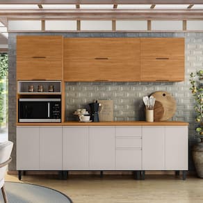 Cozinha Completa Itatiaia Ideale com 5 Peças, 13 Portas, 14 Prateleiras e 2 Gavetas – 260cm de Largura