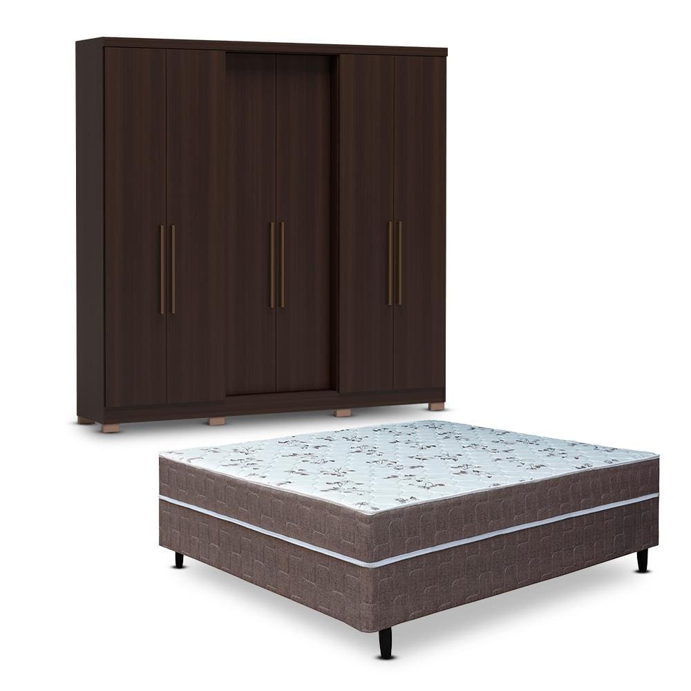 Cama Box Conjugada Casal Umaflex New Floren A Com Molas Ensacadas