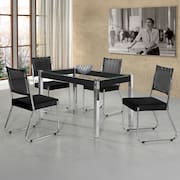 Mesa de Jantar Aço Nobre Cláudia com Tampo Kanon e 4 Cadeiras