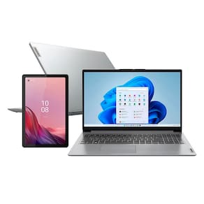 Notebook Lenovo IdeaPad 1i Intel Core i3, 4GB RAM, 256GB SSD e Windows 11 - 82VY000TBR + Tablet Lenovo M9 64GB, Tela 9" WVA e Câmera 8MP e 2MP - Prata