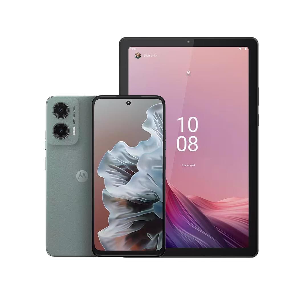 Smartphone Motorola Moto G35 5G Cinza 256GB, 12GB RAM, Octa-Core, Câmera Traseira 50MP + 8MP e Tela 6.7" + Tablet Lenovo M9 64GB Tela 9" WVA - Prata