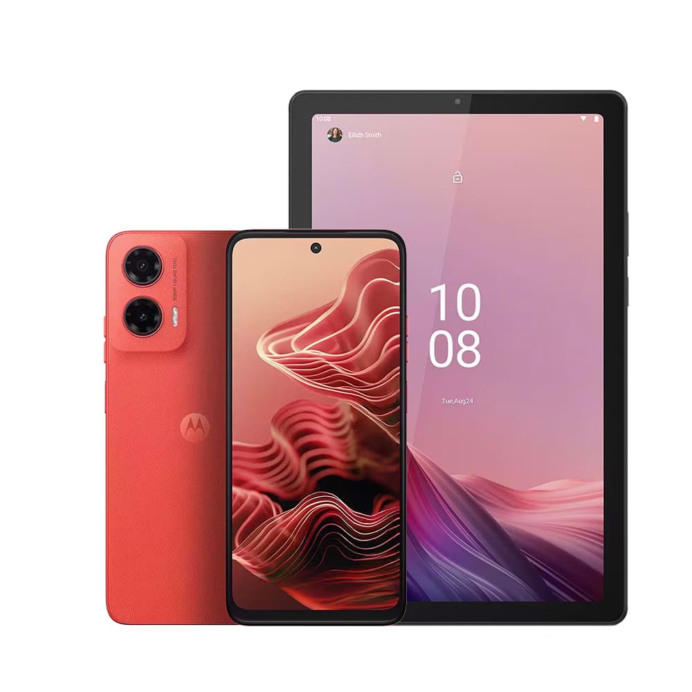 Smartphone Motorola Moto G35 5G Coral 256GB, 12GB RAM, Octa-Core, Câmera Traseira 50MP + 8MP e Tela 6.7" + Tablet Lenovo M9 64GB Tela 9" WVA - Prata