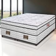 Cama Box Queen Size Bipartida Cama inBox Moderne Ortopédico com Camada Especial de Espuma D45 63x158x198cm - Branco/Grafite