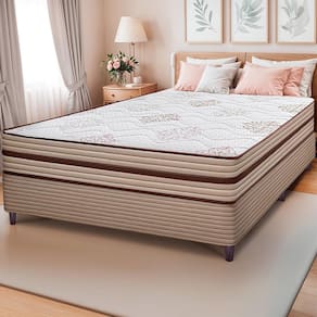 Cama Box Casal Cama InBox Livity com Molas Ensacadas e Espuma D26 24x138x188cm – Bege