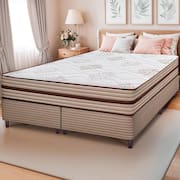 Cama Box Queen Size Bipartida Cama InBox Livity com Molas Ensacadas e Espuma D26 24x158x198cm – Bege