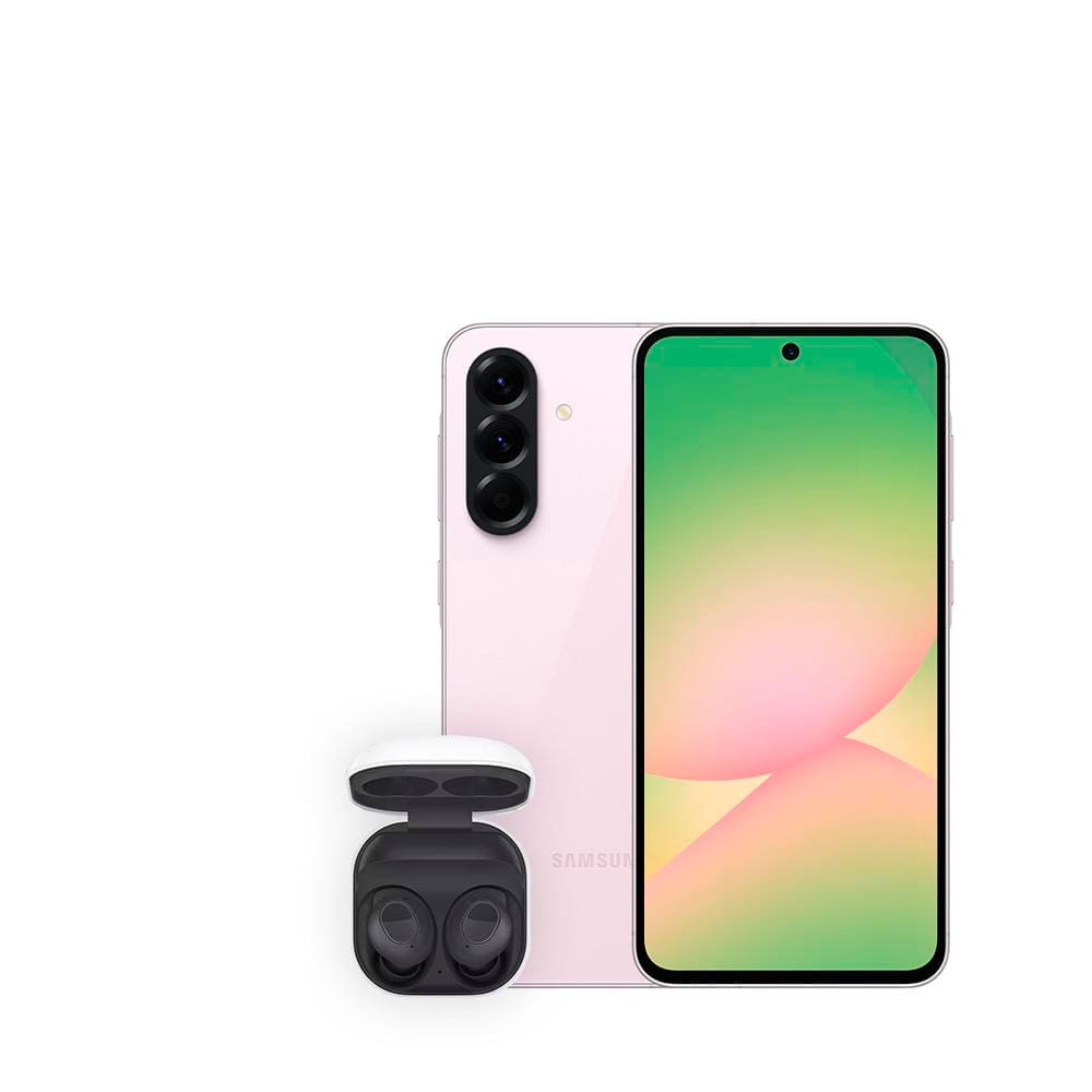 Smartphone Samsung Galaxy A56 5G Rosa 128GB, 8GB RAM, Câmera Tripla 50MP, Tela Super AMOLED 6.7", IP67, NFC e Recursos AI + Galaxy Buds FE - Grafite