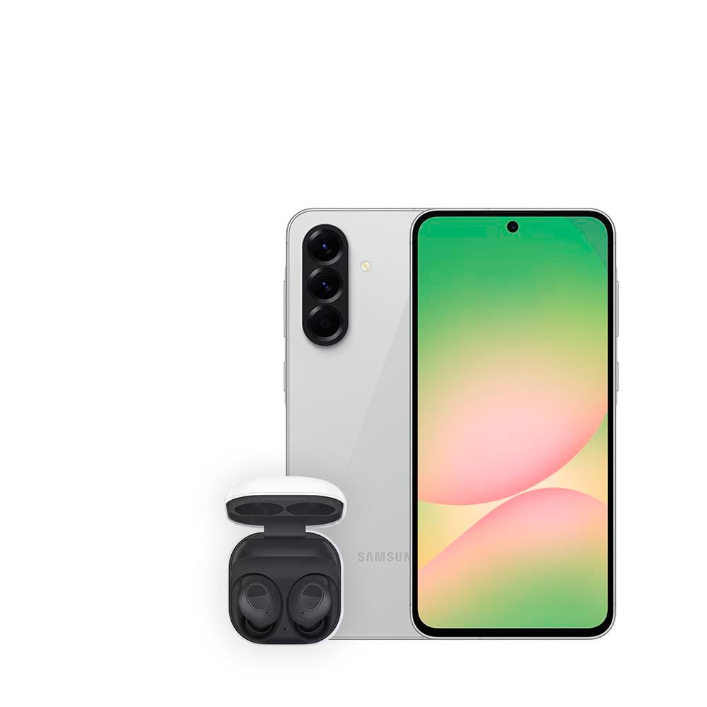 Smartphone Samsung Galaxy A56 5G Cinza 128GB, 8GB RAM, Câmera Tripla 50MP, Tela Super AMOLED 6.7", IP67, NFC e Recursos AI + Galaxy Buds FE - Grafite