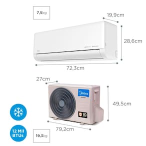 Ar-Condicionado Split Inverter Springer Midea 12000 BTUs AI Ecomaster Frio Branco 220V
