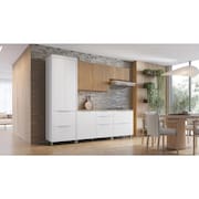 Cozinha Completa Nesher Marquesa MDF 15mm Pintura UV 5 Peças Nature/Branco