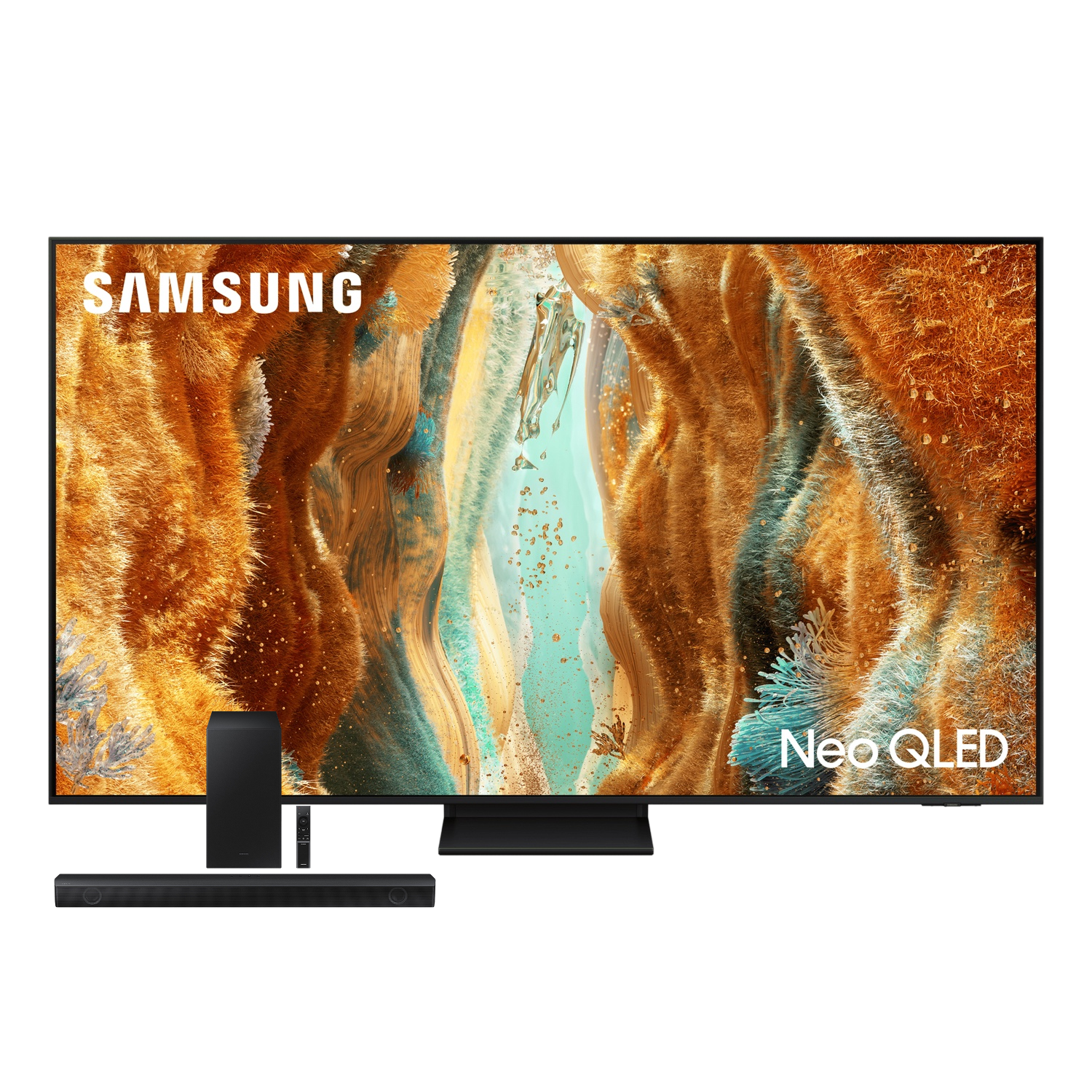 Conjunto Smart TV 85” 4K Samsung Neo QLED QN85QN70FAGXZD 120Hz AI Gaming Hub + Soundbar Samsung HW-Q600C 360W Bluetooth Dolby Atmos