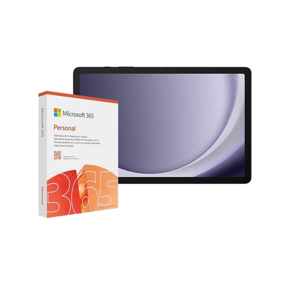 Tablet Samsung Galaxy Tab A9+ 11” Android 13 SM-X210 Octa-Core Snapdragon 695 Wi-Fi 64GB 8MP Grafite + Microsoft 365 Personal