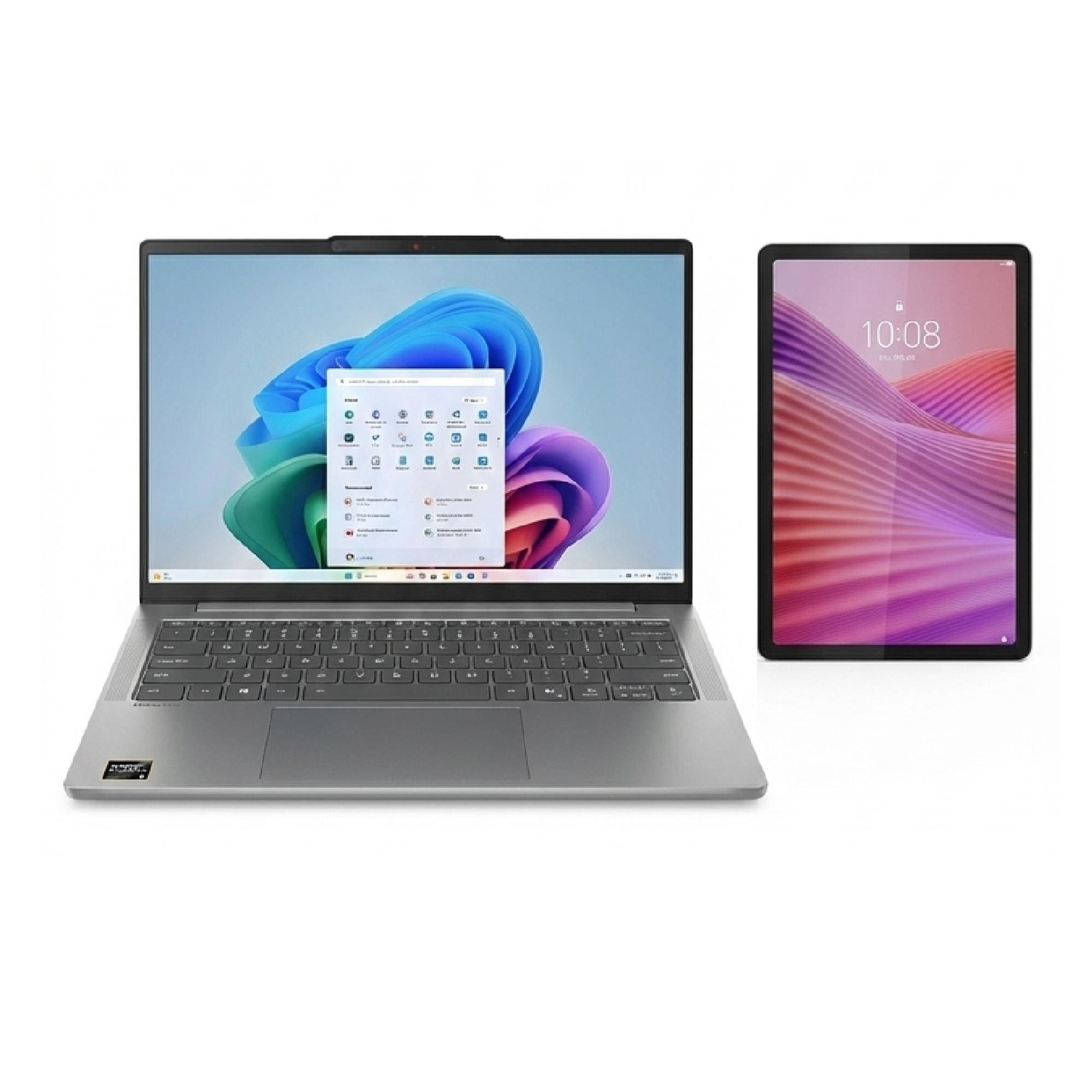 Notebook Lenovo 14” Ideapad Slim 5 83NJ0002BR Windows 11 Ryzen AI 5 + Tab Full HD 10.1” Android 14 ZAEH0151BR Octa-Core 64GB