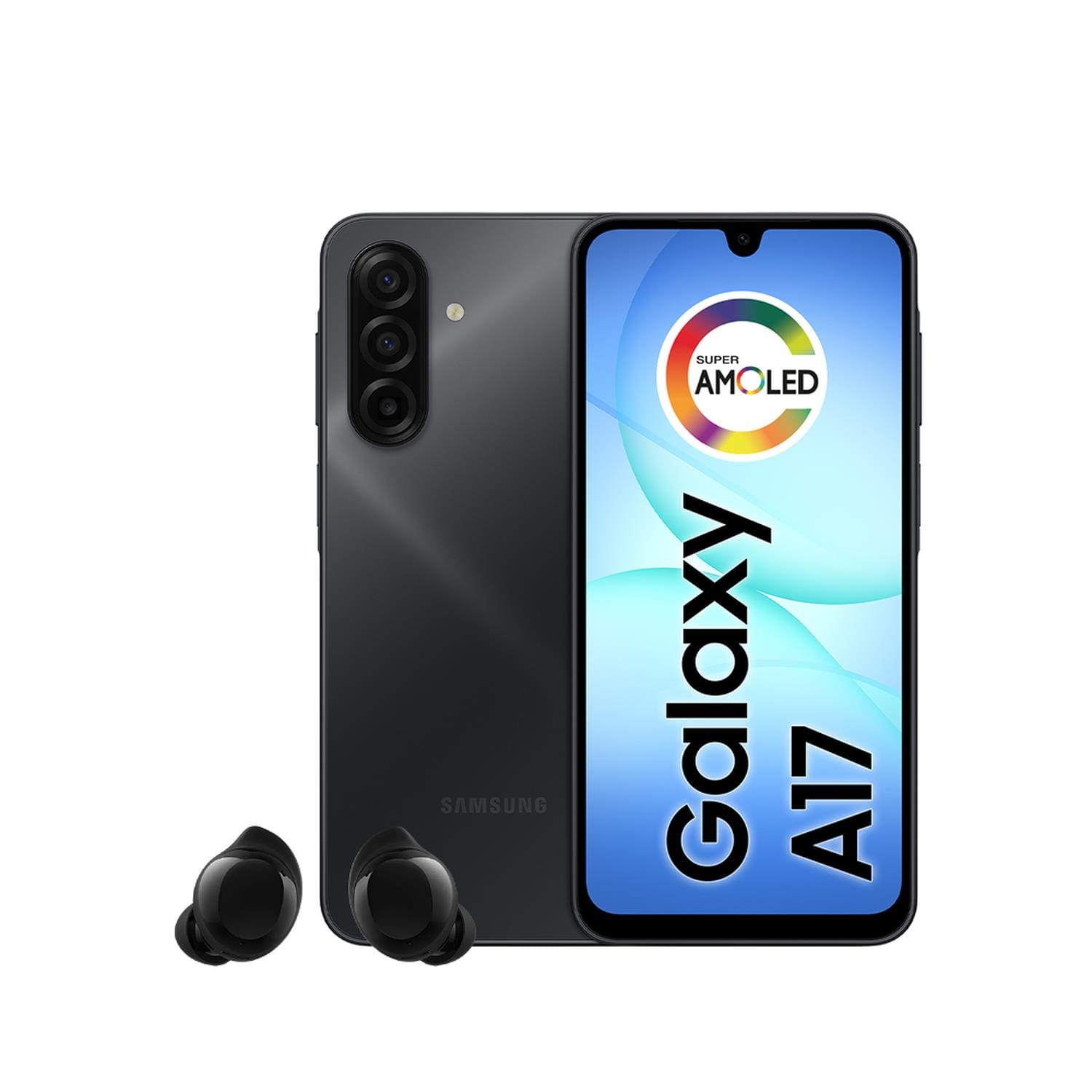 Smartphone Samsung Galaxy A17 5G Tela 6.7” 128GB Câmera Tripla 50MP Preto + Galaxy Buds Core Bluetooth Preto