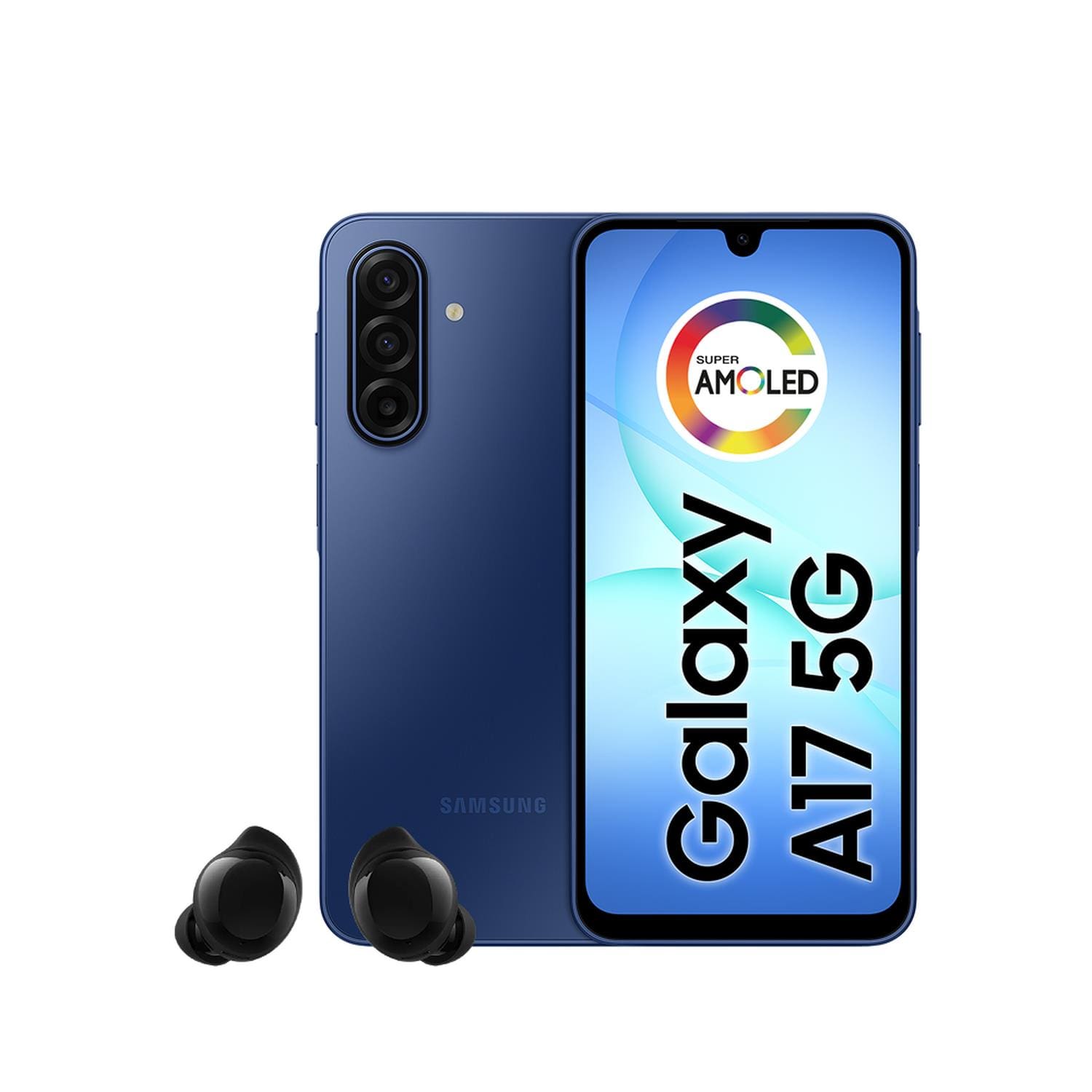 Smartphone Samsung Galaxy A17 5G Tela 6.7” 256GB Câmera Tripla 50MP Azul Marinho + Galaxy Buds Core Bluetooth Preto