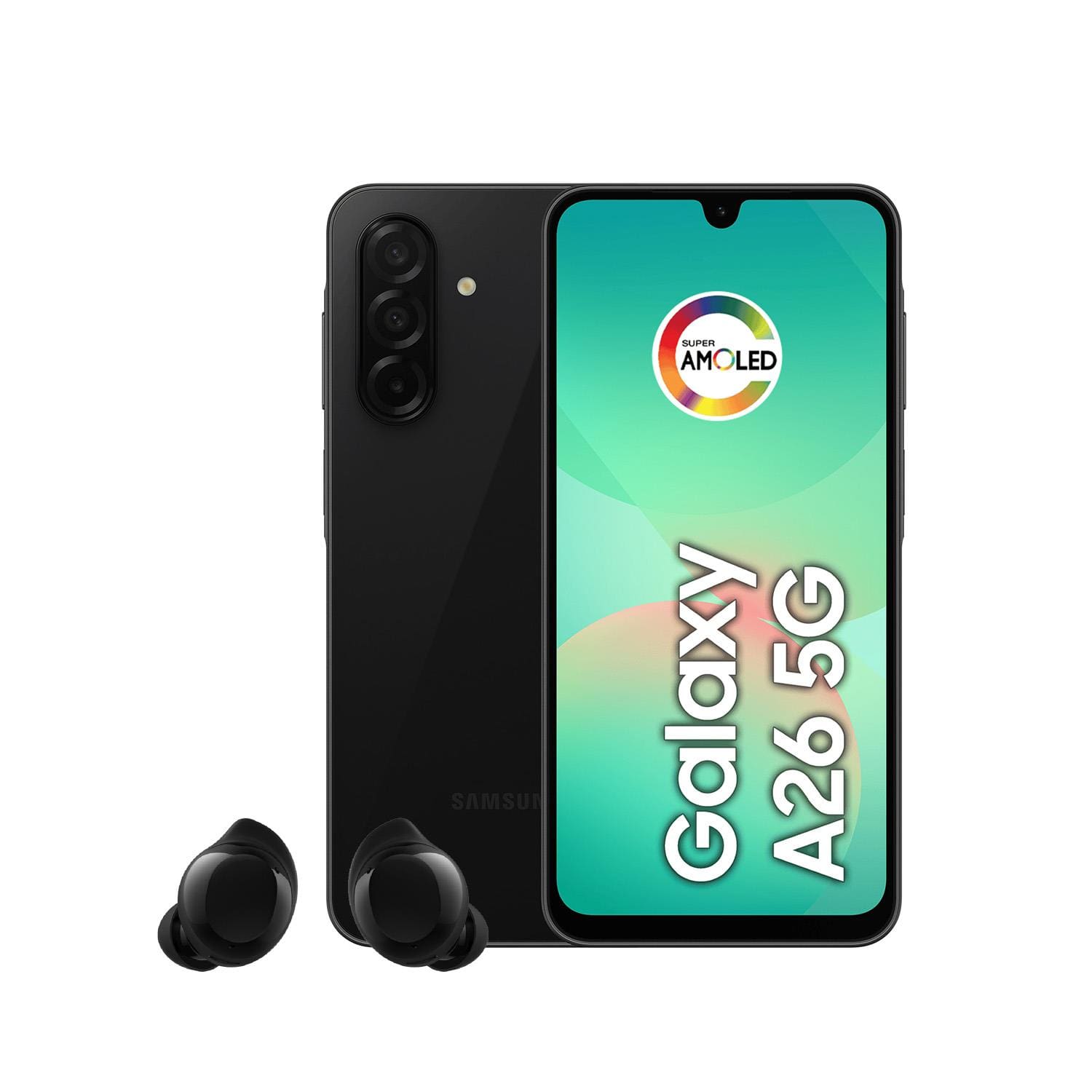 Smartphone Samsung Galaxy A26 5G Tela 6.7” 256GB Câmera Tripla 50MP Preto + Galaxy Buds Core Preto