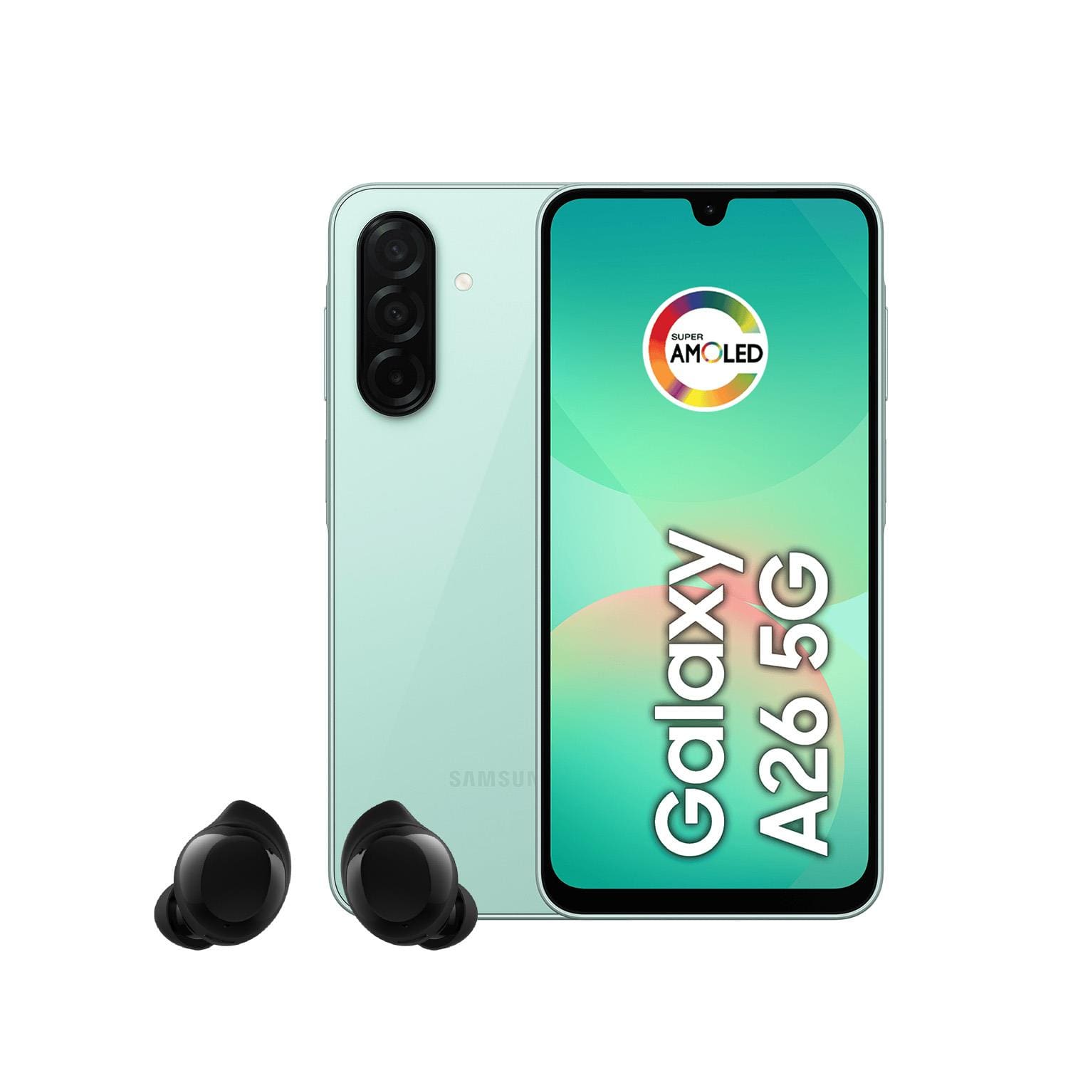 Smartphone Samsung Galaxy A26 5G Tela 6.7” 256GB Câmera Tripla 50MP Verde + Galaxy Buds Core Preto