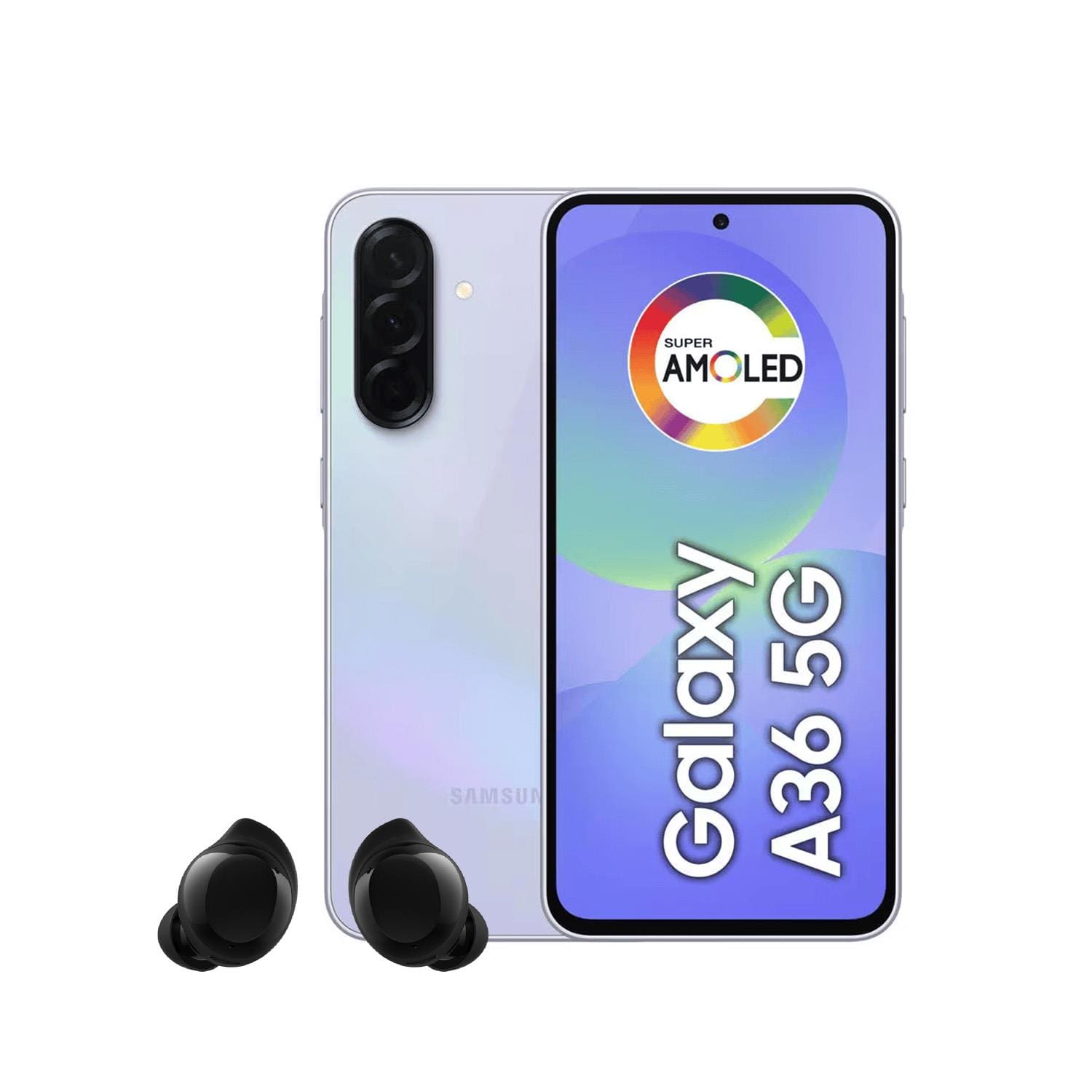 Smartphone Samsung Galaxy A36 5G Tela 6.7” 128GB Câmera Tripla 50MP Violeta + Galaxy Buds Core Bluetooth Preto