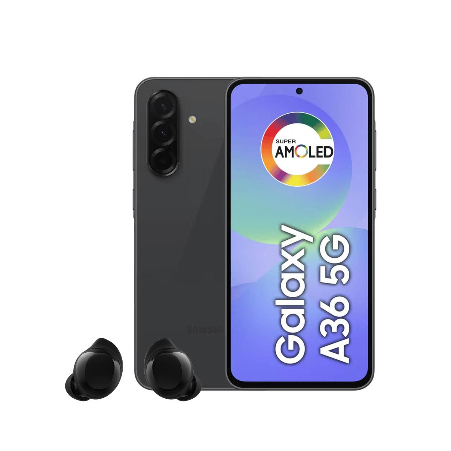 Smartphone Samsung Galaxy A36 5G Tela 6.7” 256GB Câmera Tripla 50MP Preto + Galaxy Buds Core Bluetooth Preto