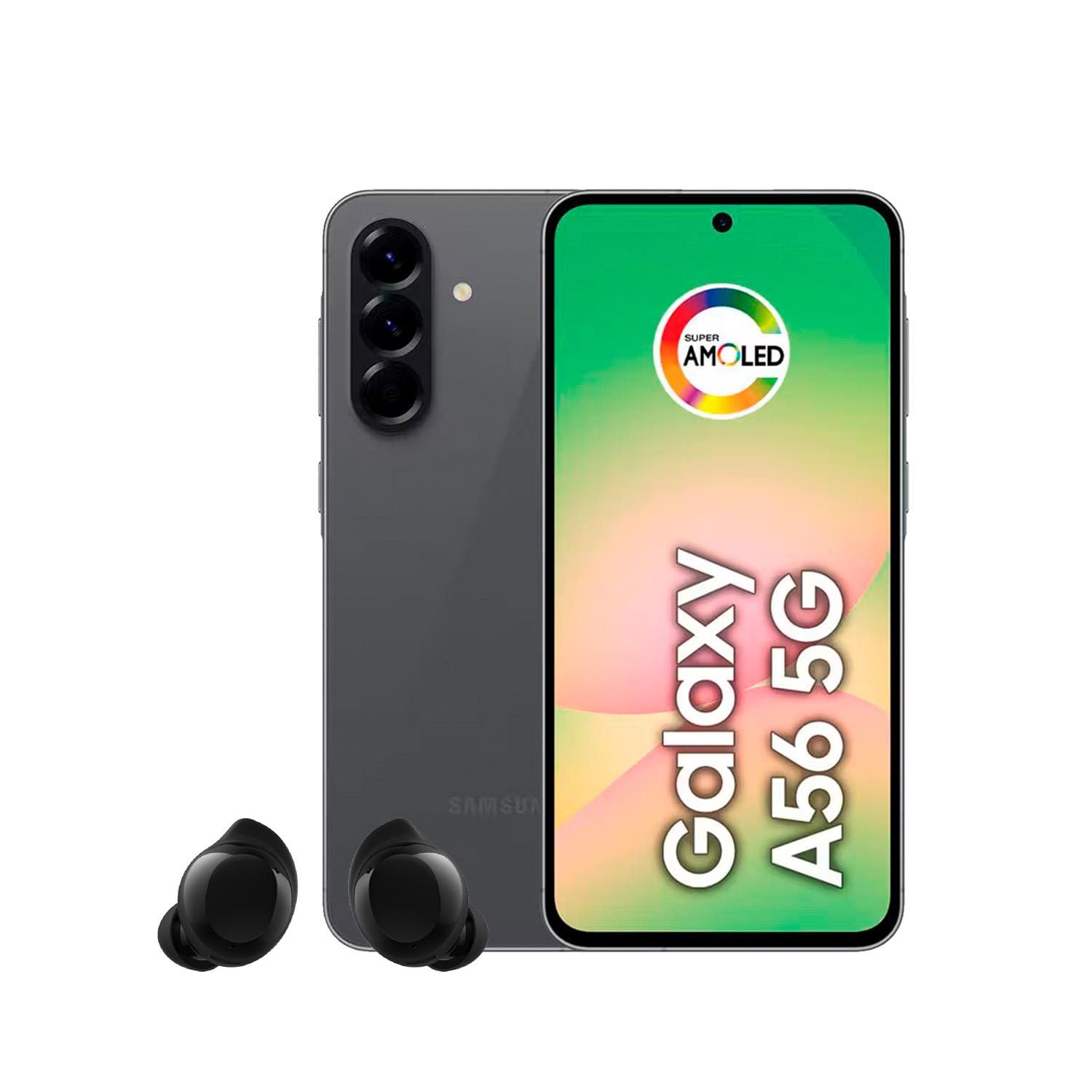 Smartphone Samsung Galaxy A56 5G Tela 6.7” 128GB Câmera Tripla 50MP Preto + Galaxy Buds Core Preto