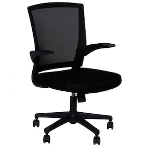 Cadeira Office Giratória Braço Reclinável Com Base Nylon 3314 - Preta