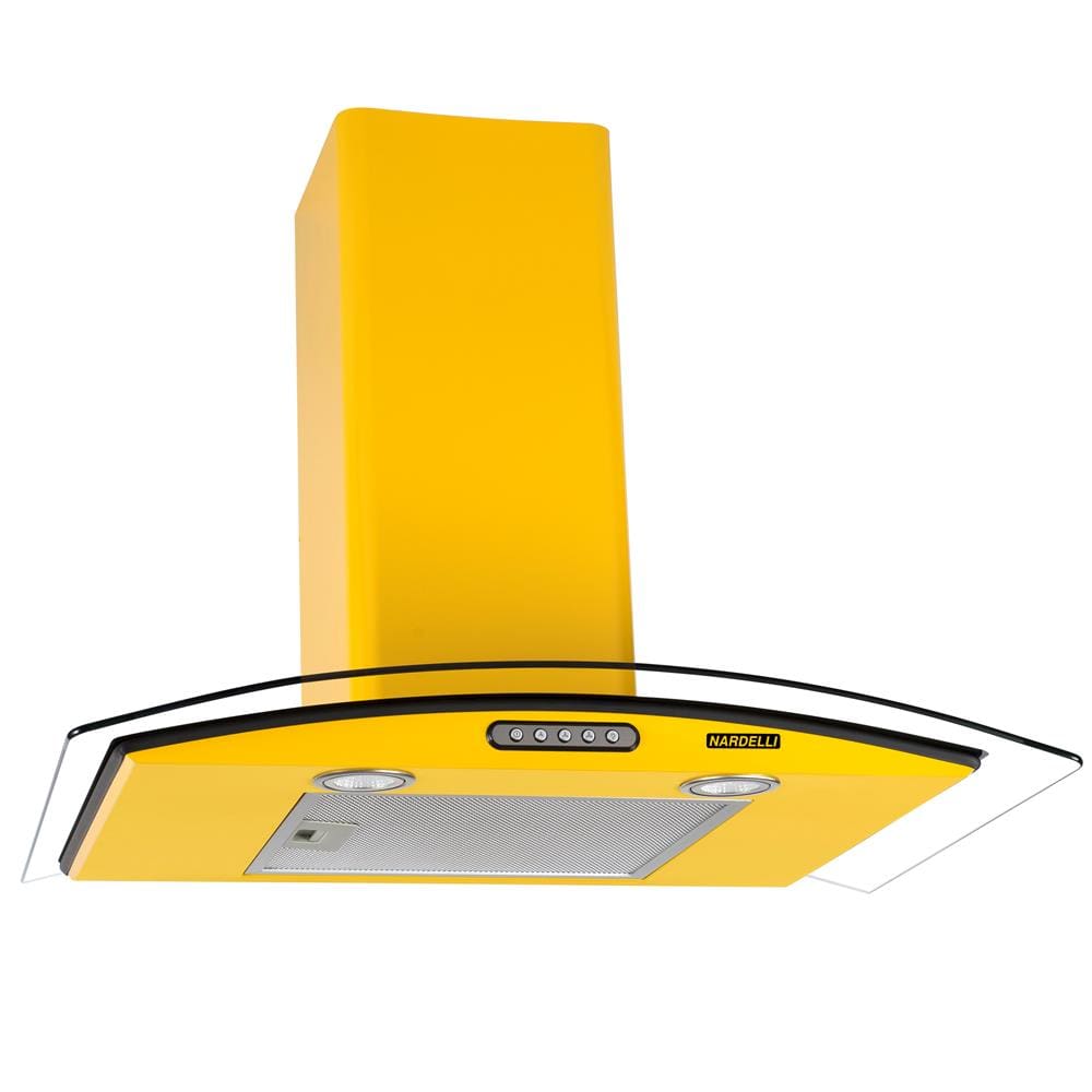 Coifa de Parede Nardelli Vidro Curvo Slim Amarela – 70cm - 110V
