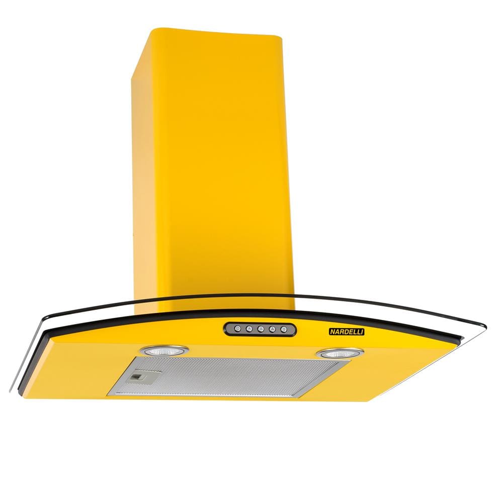 Coifa de Parede Nardelli Vidro Curvo Slim Amarela – 60cm - 127V