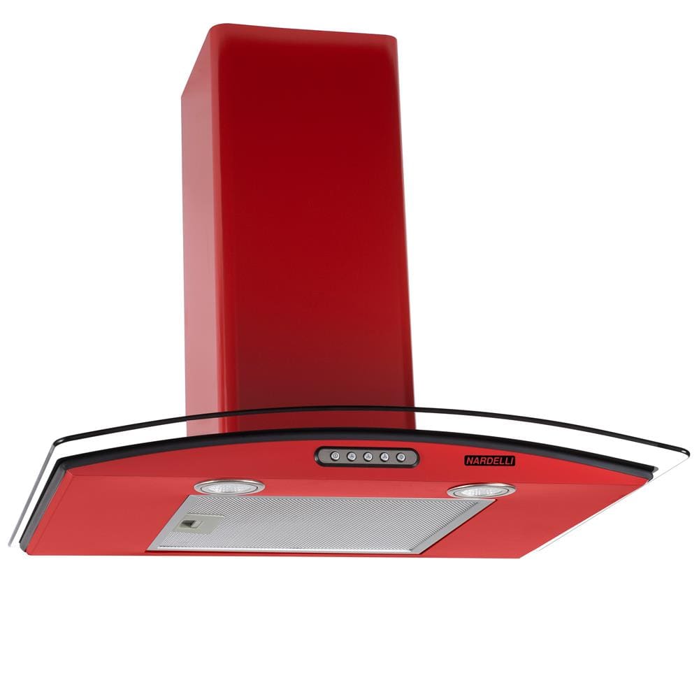 Coifa de Parede Nardelli Vidro Curvo Slim Vermelha – 60cm - 127V