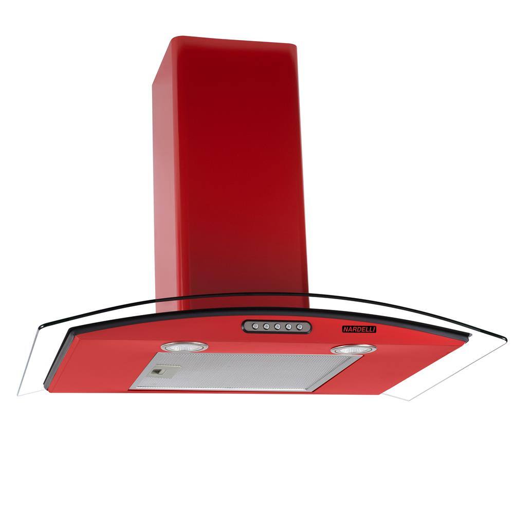 Coifa de Parede Nardelli Vidro Curvo Slim Vermelha – 70cm - 127V