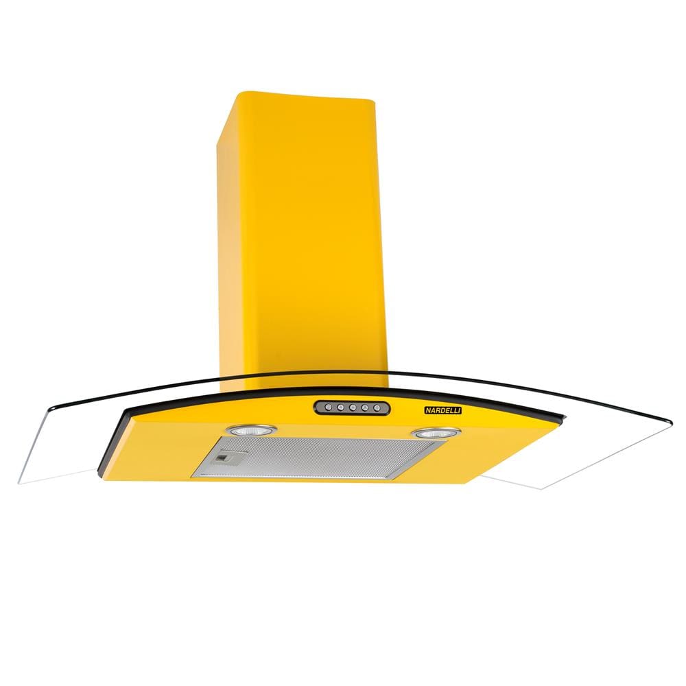 Coifa de Parede Nardelli Vidro Curvo Slim Amarela – 90cm - 127V