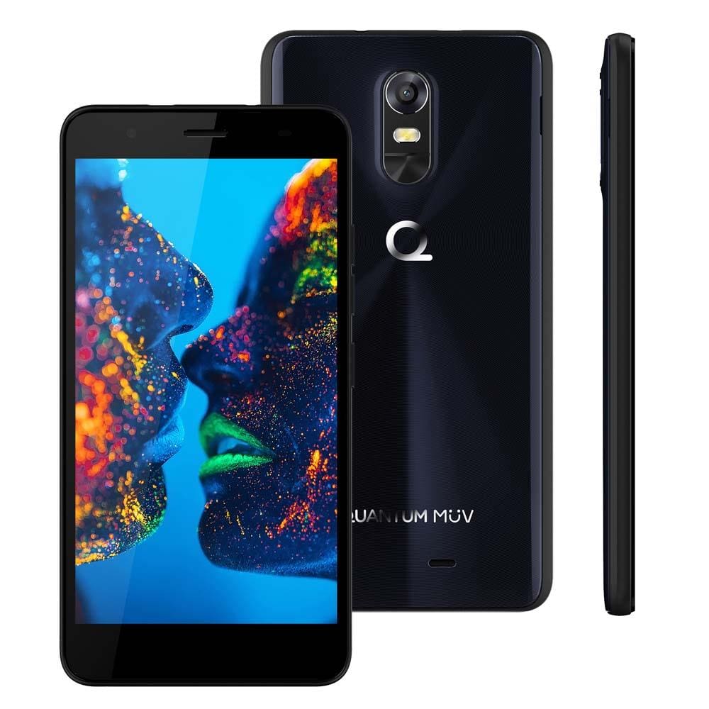 Smartphone Quantum MÜV Midnight Blue com 16GB, Dual Chip, Tela HD TrueView de 5.5”, Câmera 13MP, 4G, Wi-Fi, Android 6.0 e Processador Quad Core