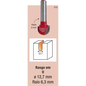 Fresa Tupia Borda Meia Cana 12.7mm Haste 6mm