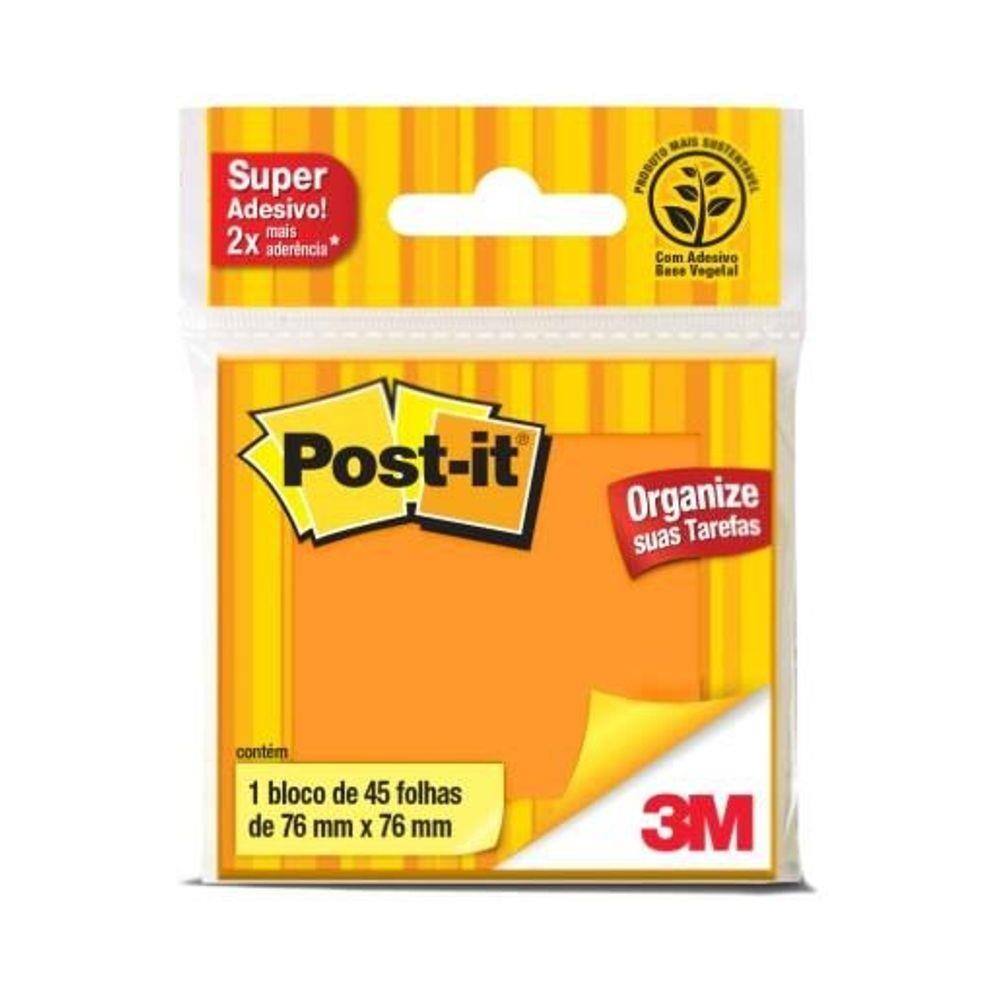 Bloco Adesivo Post-it Laranja c/ 45 Folhas 76 x 76 mm - 3M
