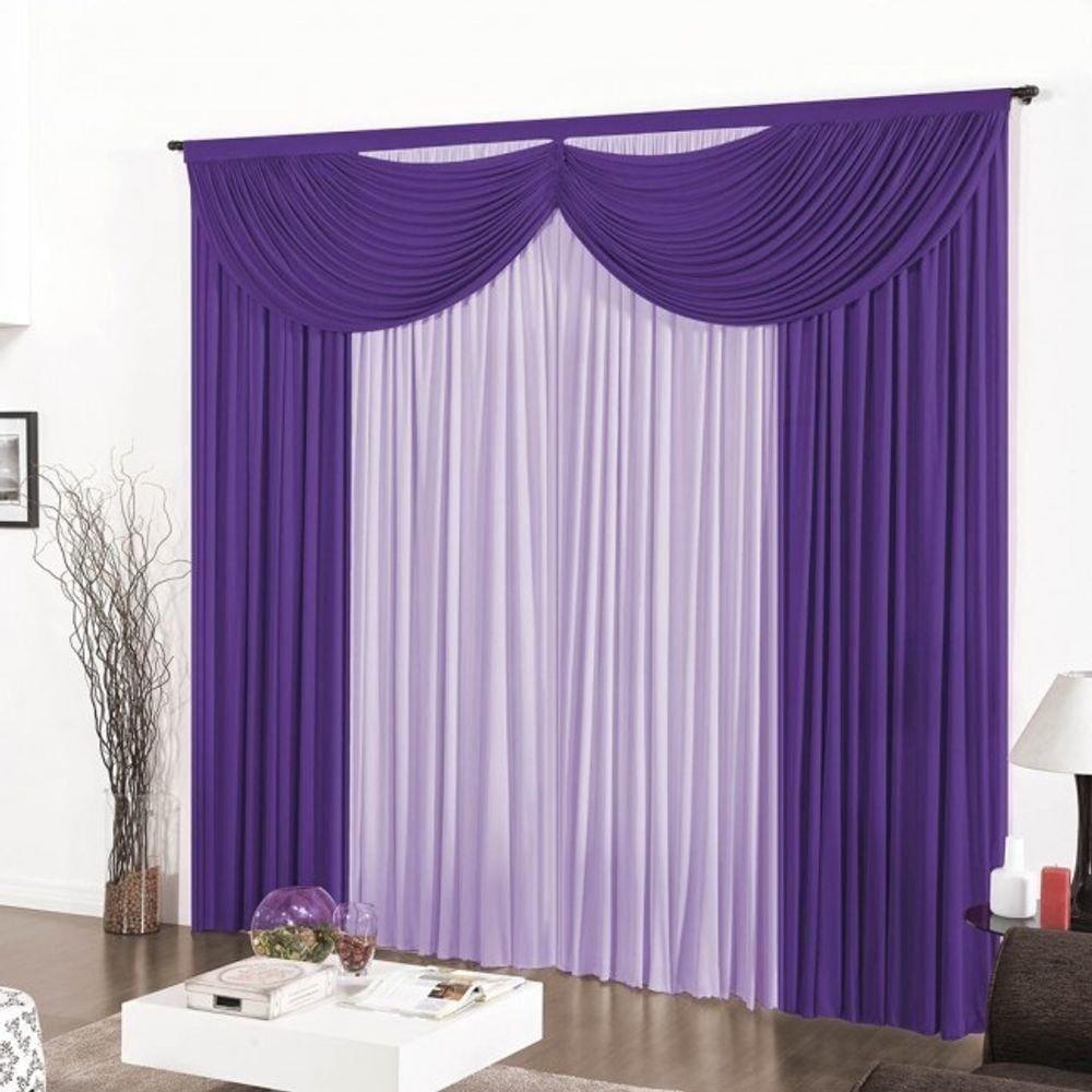 Cortina Casa Dona Riviera com 200x170cm - Roxo