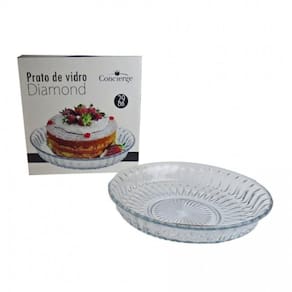 PRATO BOLO 29CM VIDRO DIAMOND