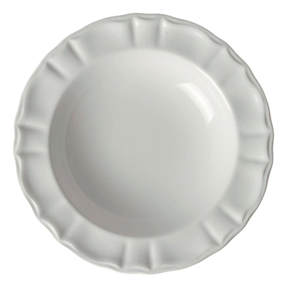 Conjunto de Pratos Fundo Neo Classico Cerâmicas 6 Peças Branco Casa Alegre