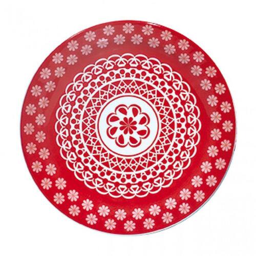 Prato Sobremesa Floreal Renda 20 cm Vermelho Oxford Menor preço em Prato Sobremesa Floreal Renda 20 cm Vermelho Oxford