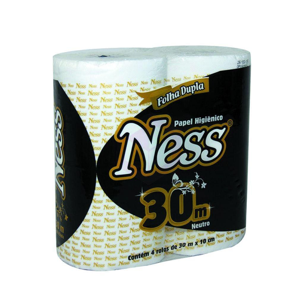 Papel Higiênico Ness Folha Dupla Neutro com 4 Rolos