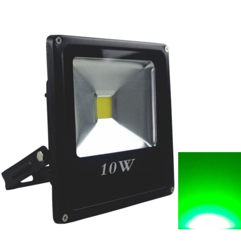Refletor Led 10W Verde Slim Embu Led