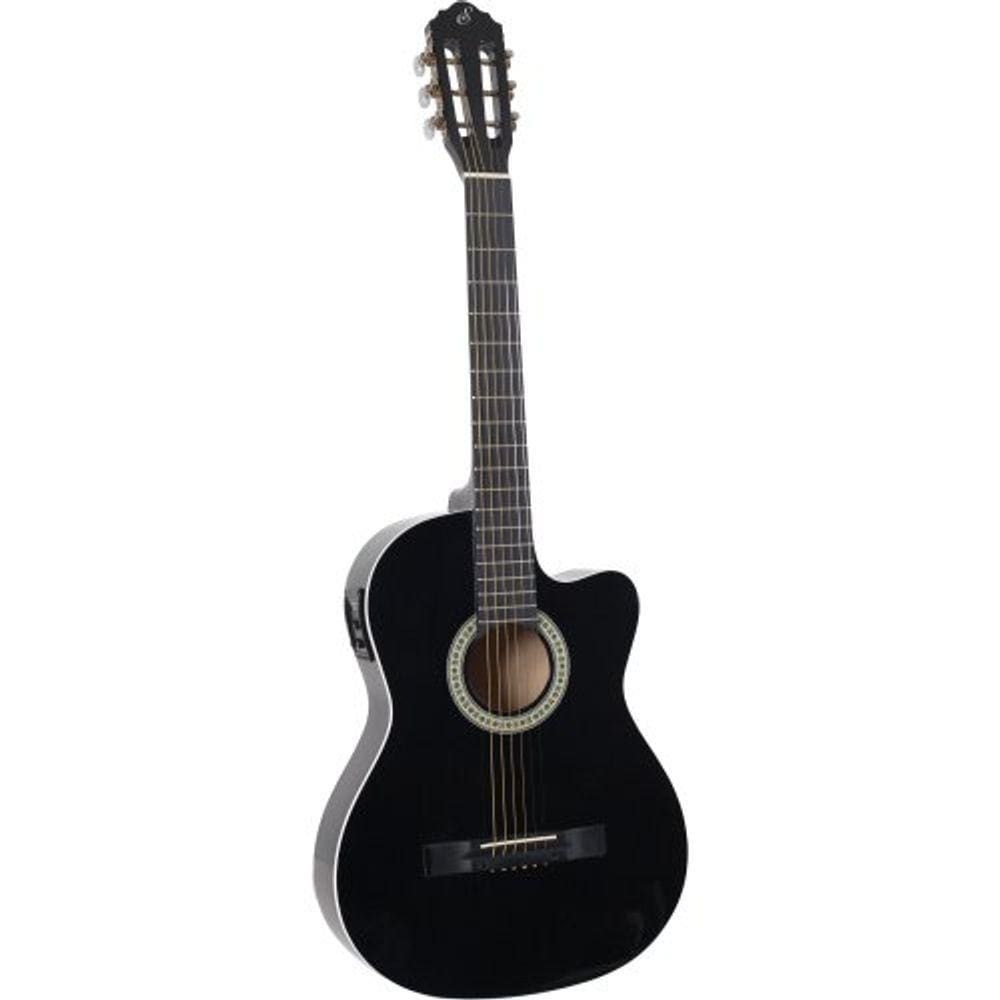 Violão Eletroacústico Flat Cutaway Aço Sf-14 Ceq Preto Giannini