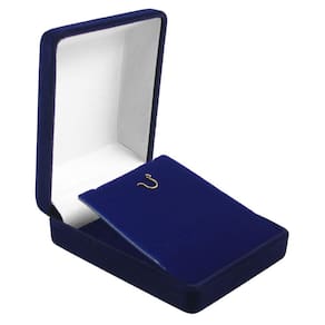 Estojo de Veludo para Joias (Cordão e Pingente) Azul