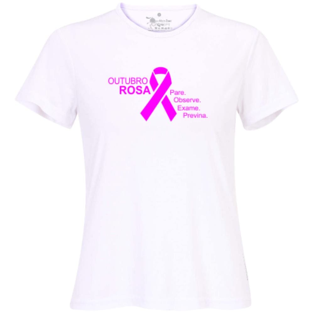 camiseta câncer de mama feminina