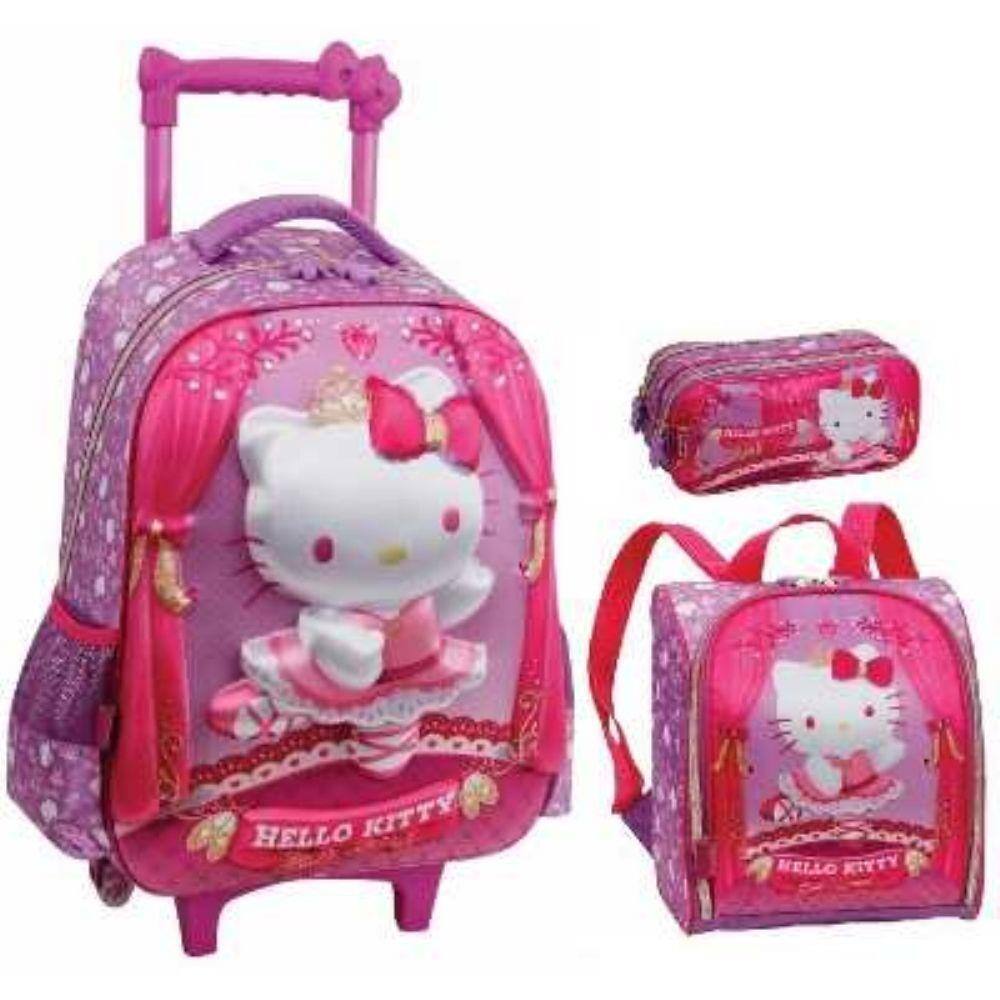 Kit mochila de rodinhas lancheira estojo hello kitty | Casas Bahia