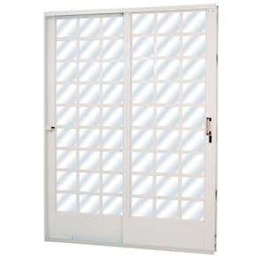 Porta de Correr em Aço Quadriculado 2 Folhas Mini Boreal MGM 2,15m x 1,60m Direita