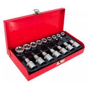 Jogo Kit De Soquetes Torx E Soquetes Com Ponta Torx 16 Peças